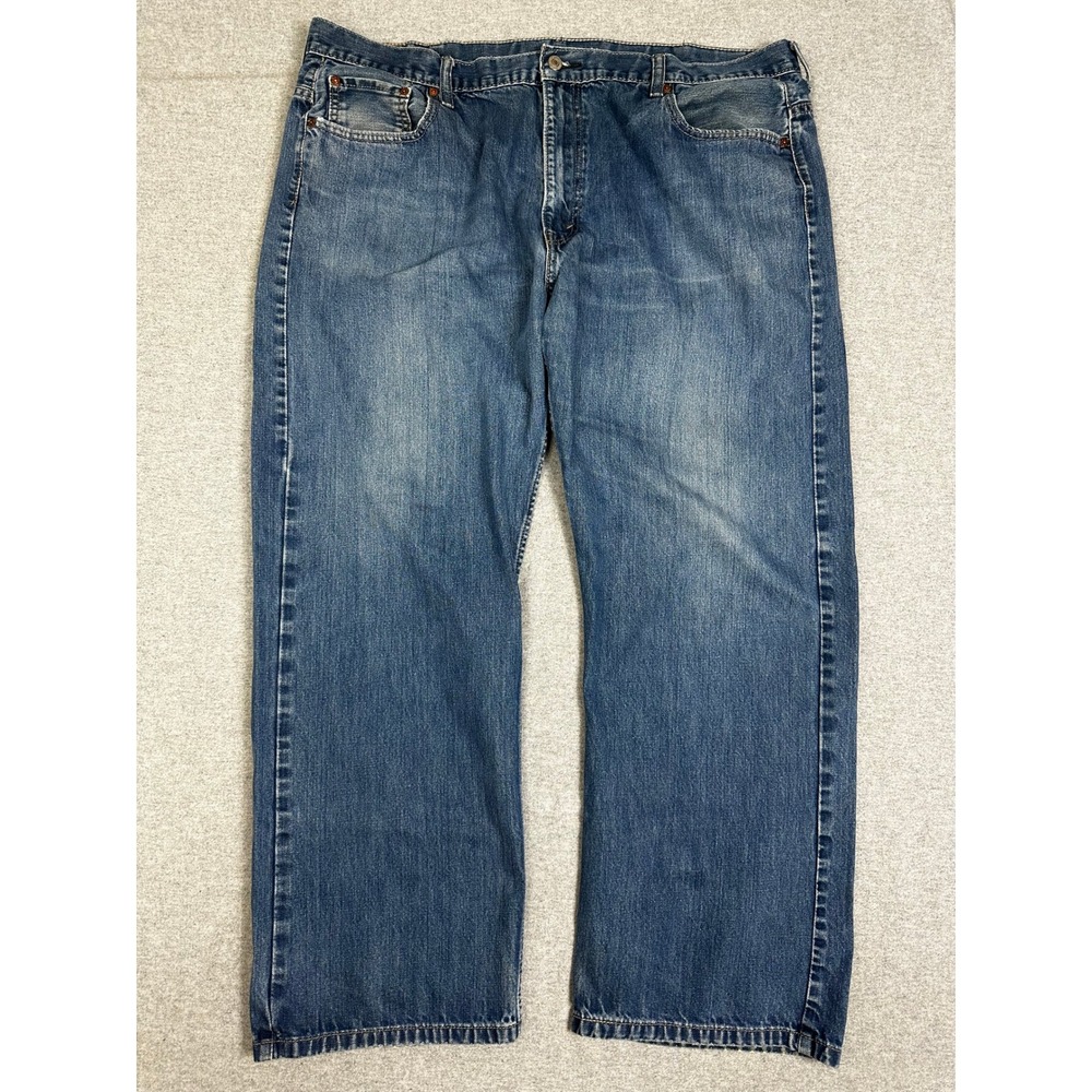 Levis 569 Loose Straight Jeans Mens 44x32 Blue Denim Relaxed Fit Cotton